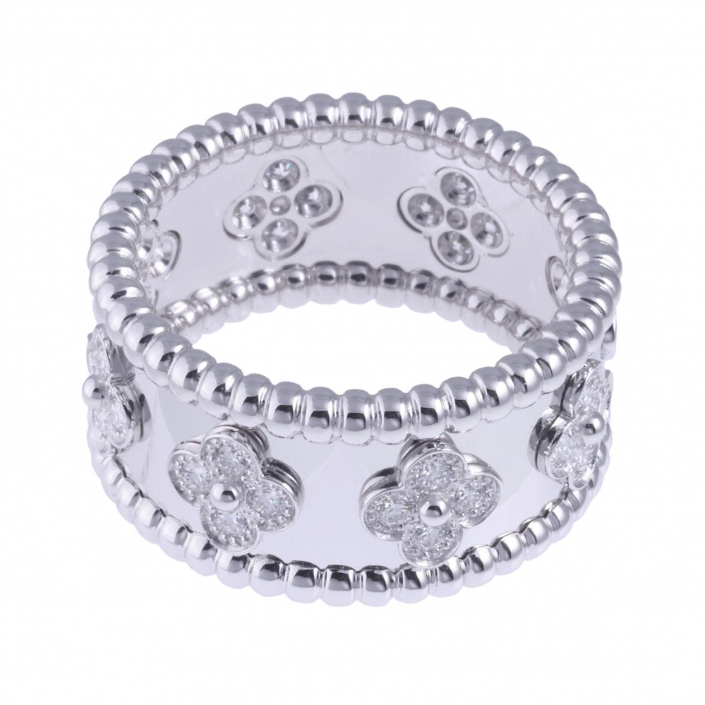 Van Cleef & Arpels Perlée Clovers Ring 18K White Gold Diamond VCARO9LP00