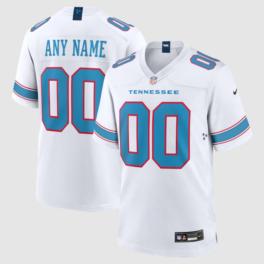 Men's Tennessee Titans White Game Custom Jersey