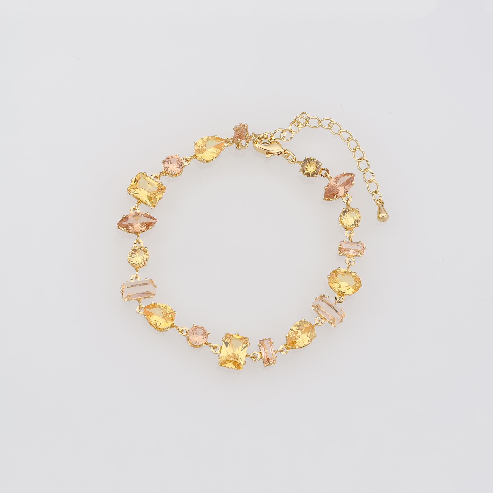 18K Gold Filled Geometric Bracelet,Zircon Bracelet,Gemstone Bracelet,Adjustable Bracelet,Gift For Her