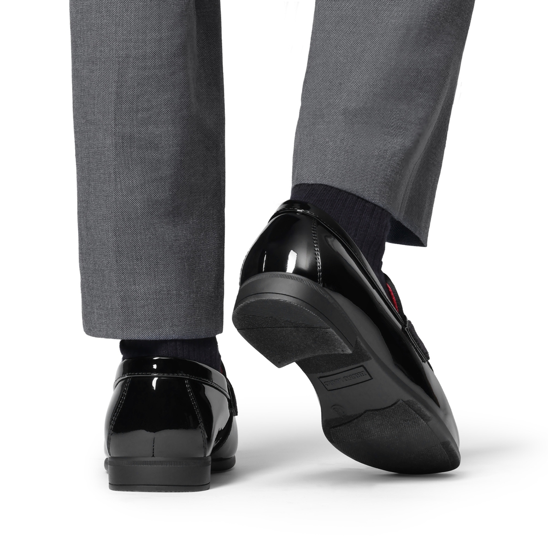 Boy's Tuxedo Patent Classic Velvet Loafers