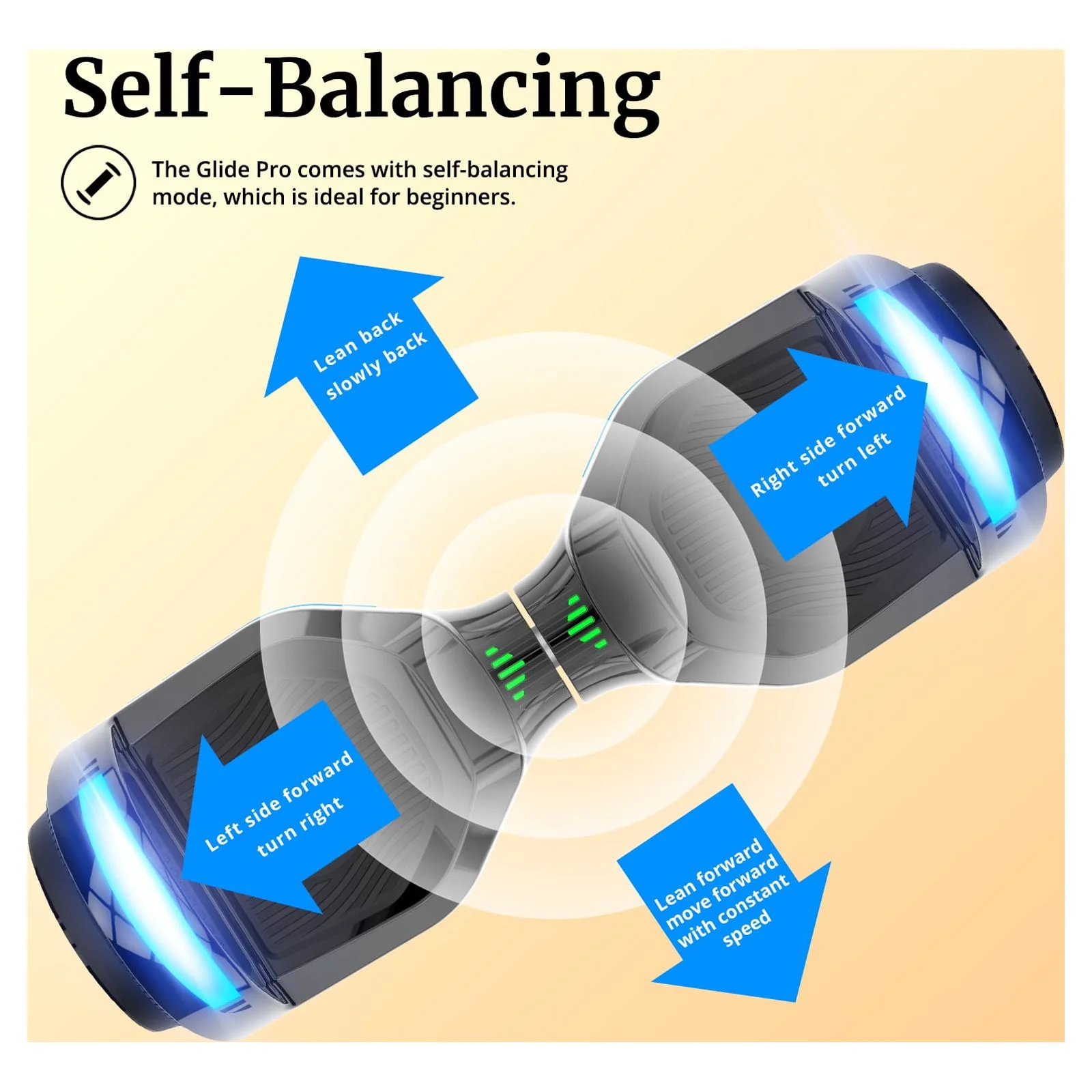 GOTRAX GLIDE PRO Bluetooth Hoverboard, 6.5