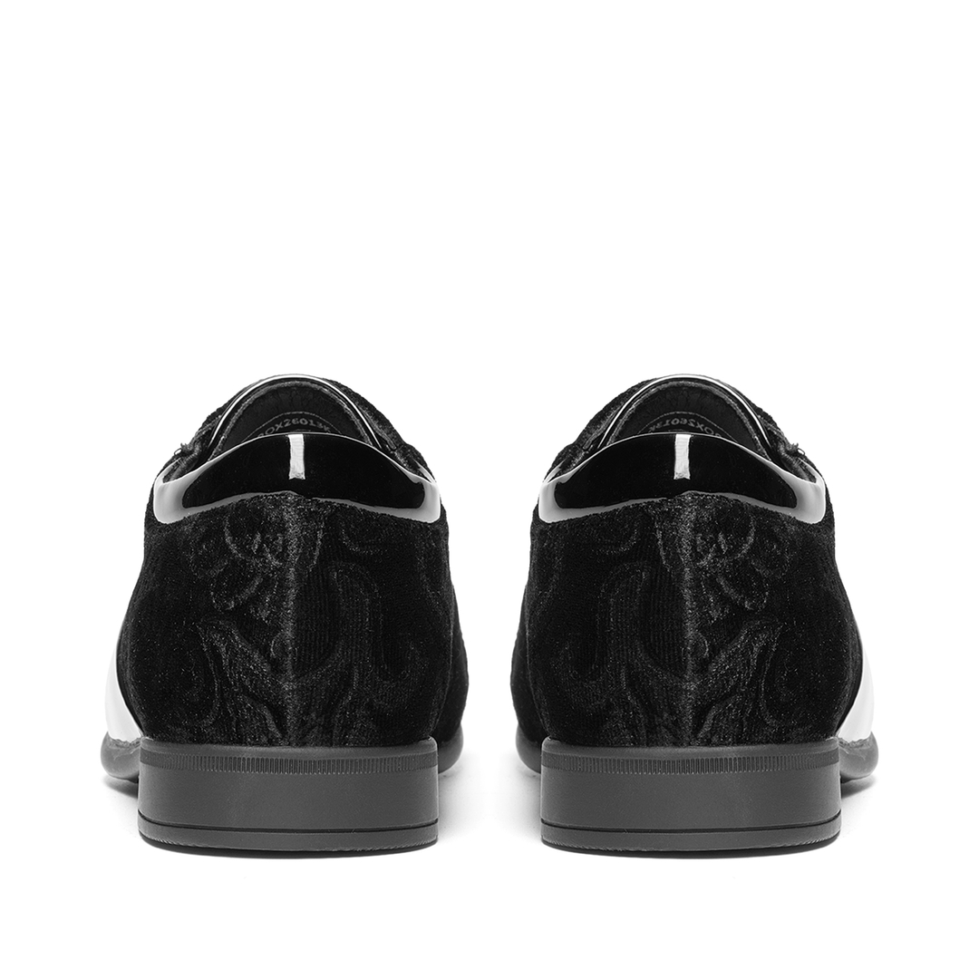 Boys Dress Shoes Formal Patent Velvet Tuxedo Oxford Shoes