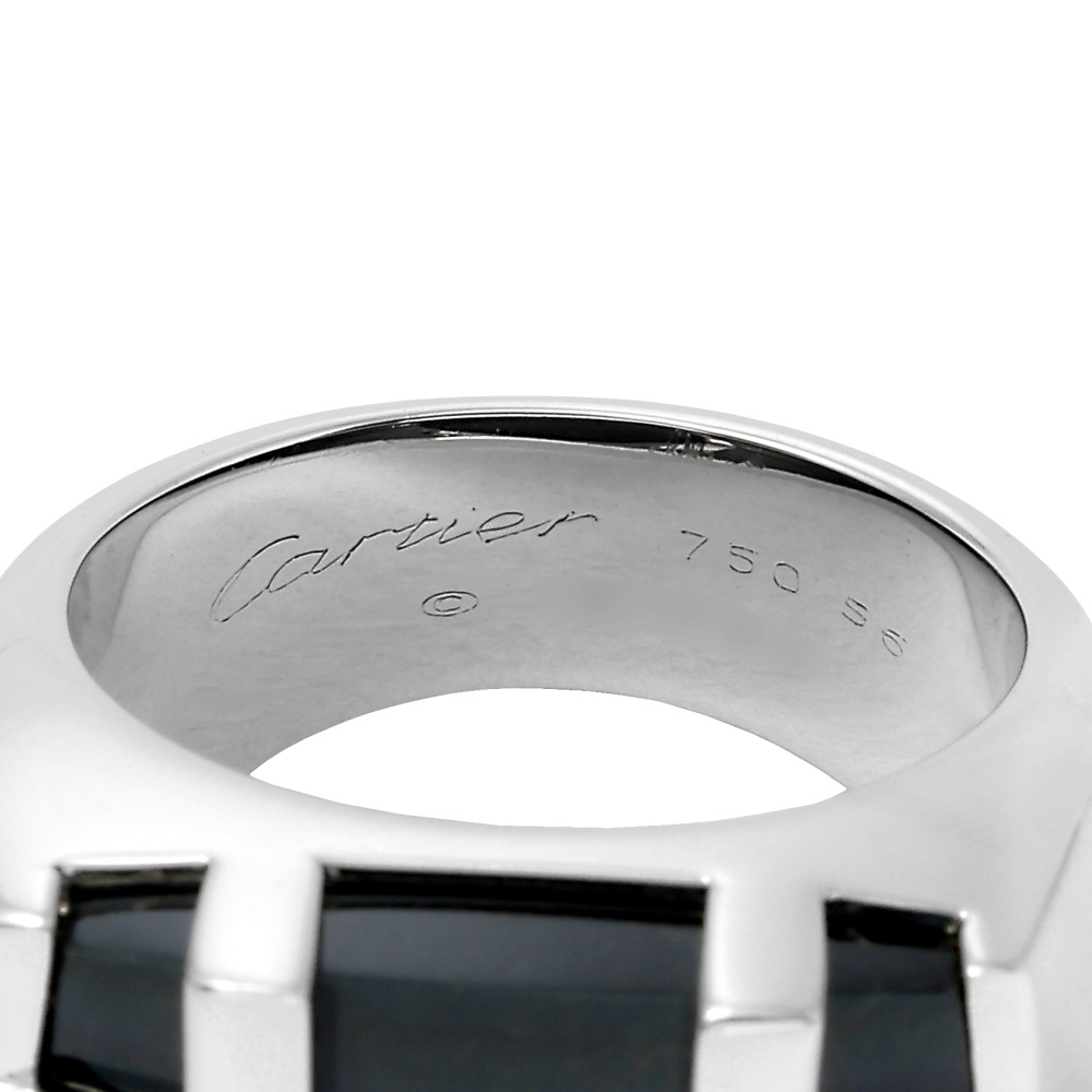Cartier Kiss of the Dragon Tiger Eye 18k White Gold Ring