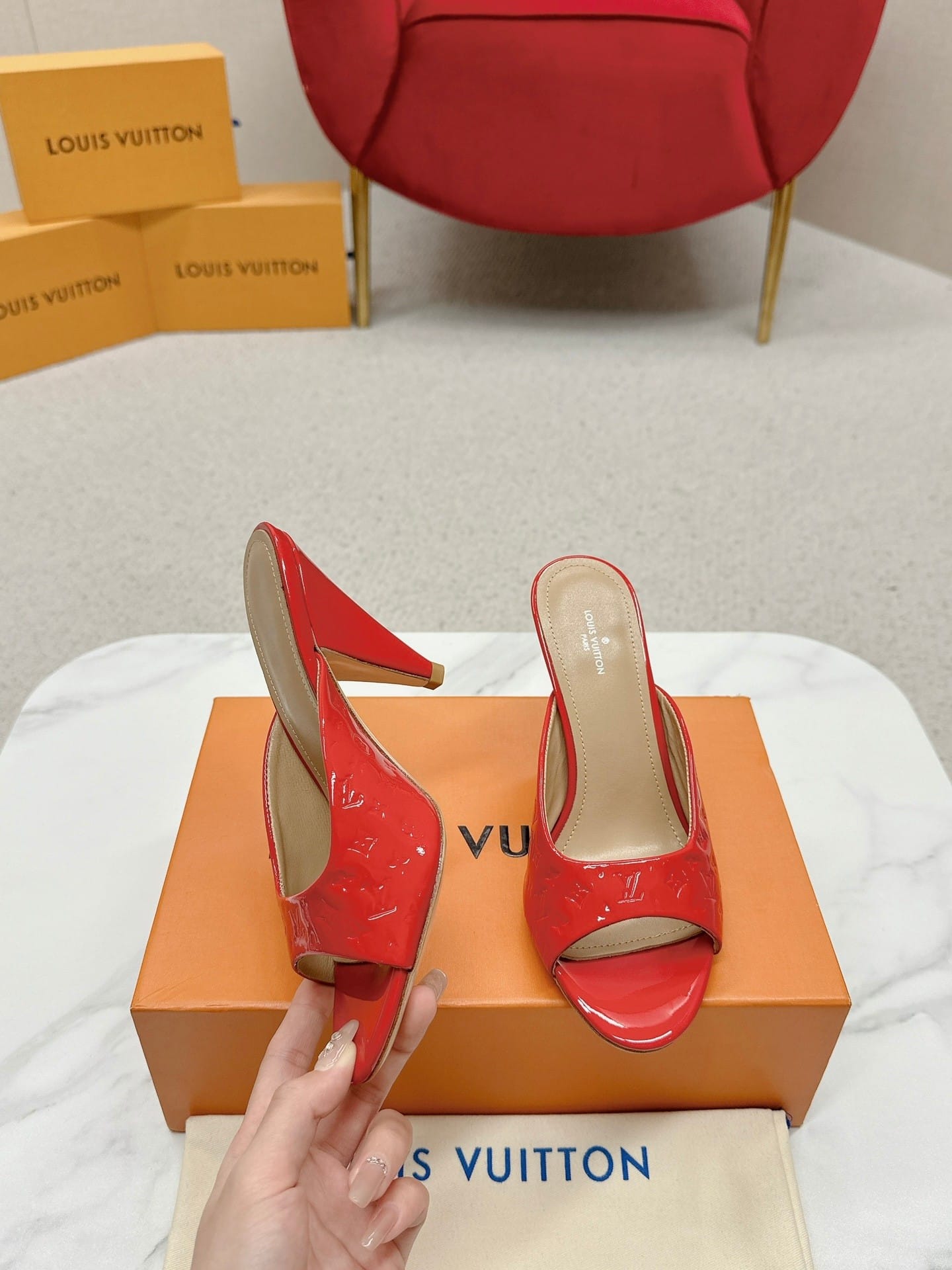 Louis Vuitton Super Mule Sandals Red 1Acj4M