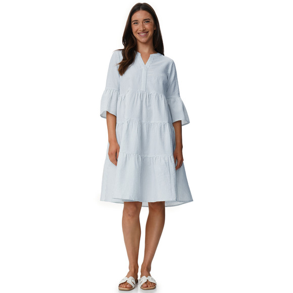 Gina Damen Kleid in Seersucker-Struktur
