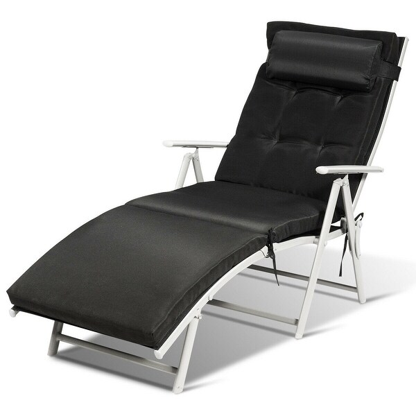 Costway 2PC Folding Chaise Lounge Chair with Cushion
