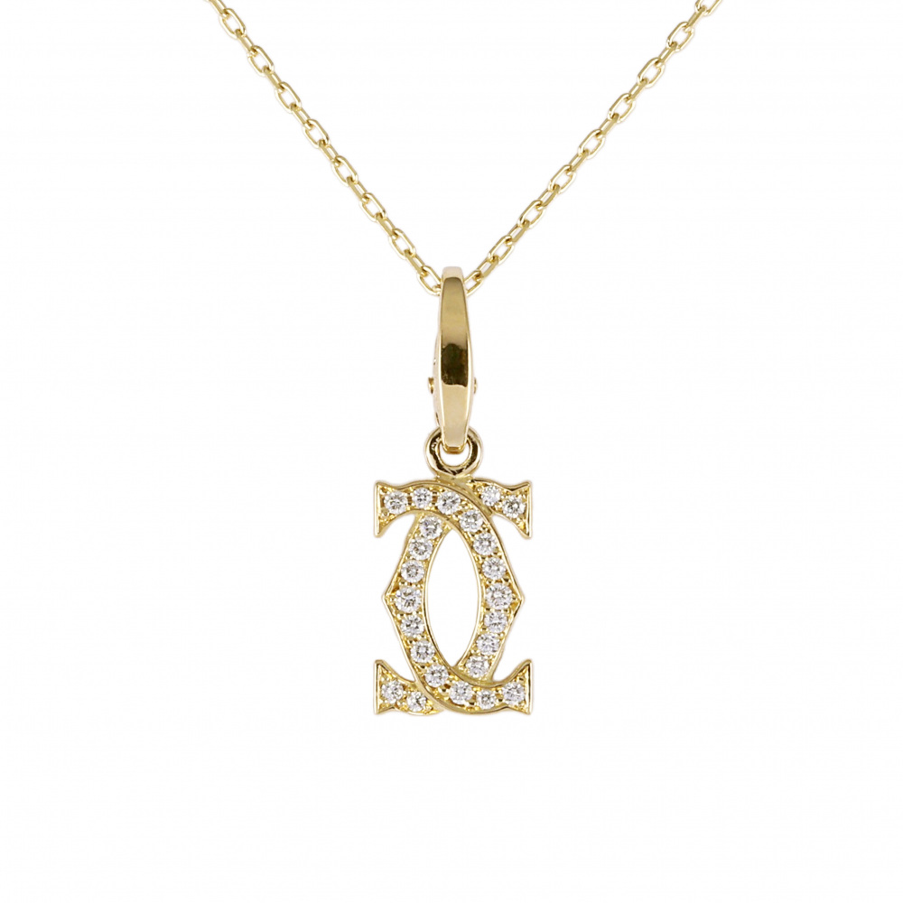 Cartier 2C Necklace 18K Yellow Gold Diamond