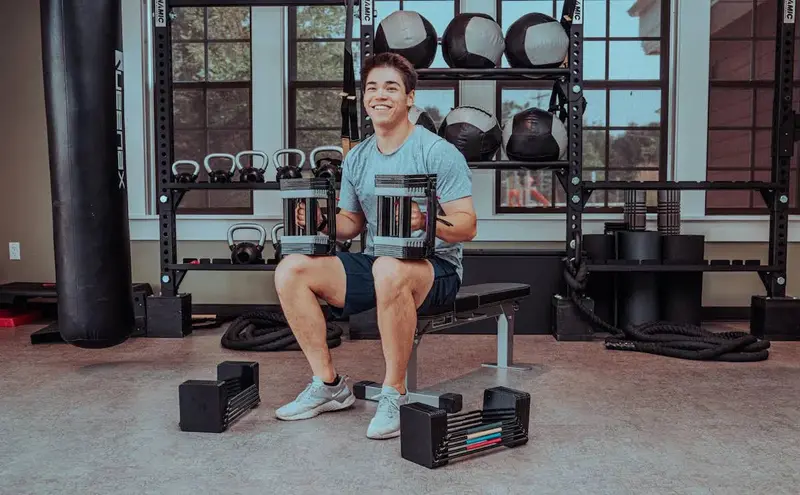 PowerBlock Elite EXP 50 lb Expandable Dumbbell Set – Space-Saving Adjustable Strength Training