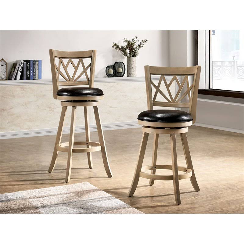 Furniture of America Vergara Wood 29-inch Swivel Bar Stool in Maple