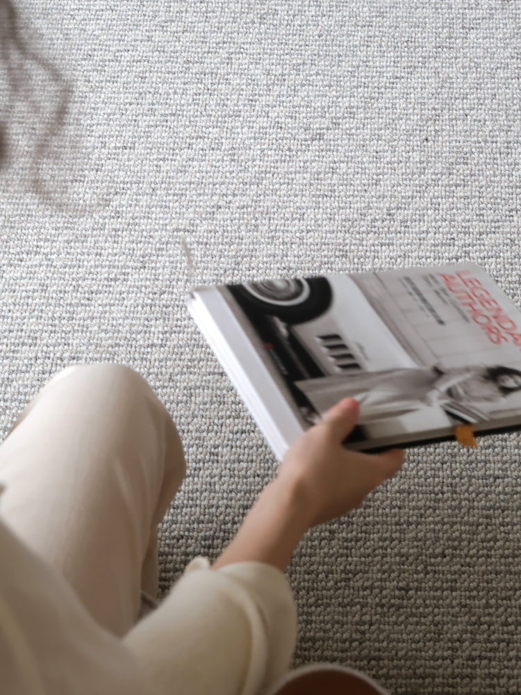 CP074 - LoroPiana Herringbone Dark Line British Grey Cashmere Wool Carpet Wabi-Sabi Minimalist Style Living Room Carpet