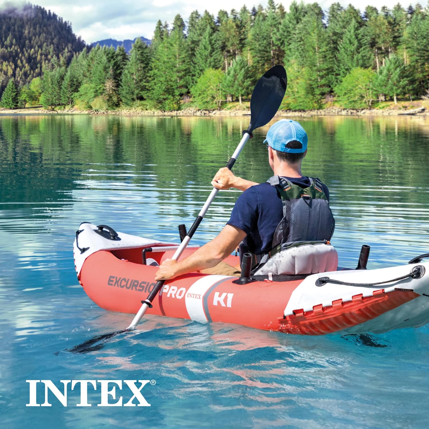 Excursion Pro Inflatable Kayak Series: Includes Deluxe 86in Kayak Paddles and High-Output Pump – SuperTough PVC – Adjustable Bucket Seat – Fishing Rod Holders – Grab Handles