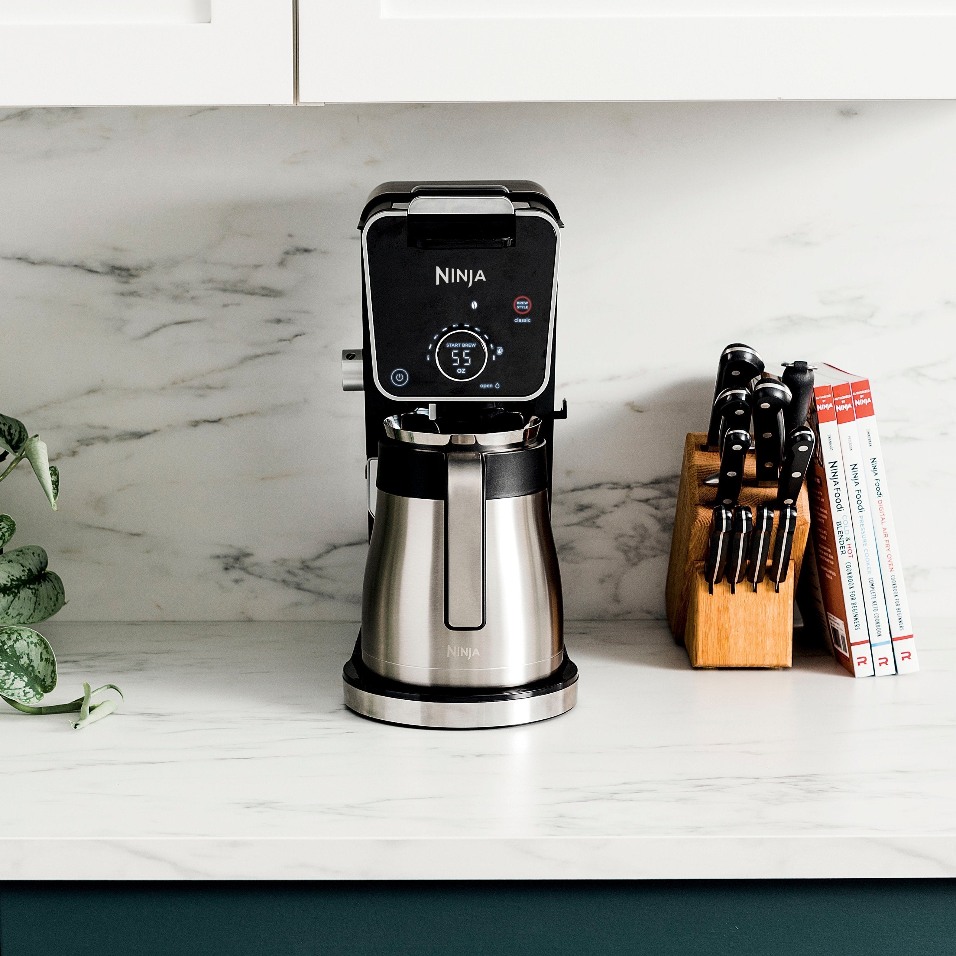 Ninja - DualBrew 12-Cup Specialty Coffee System with K-cup compatibility, 4 brew styles, and Frother - Black/Silver
