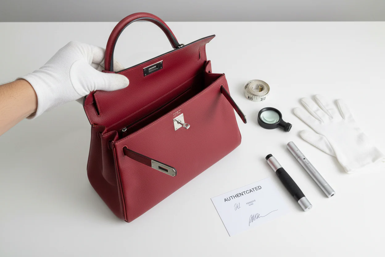 Hermès Kelly 28 Retourne Rubis Evergrain Palladium Hardware