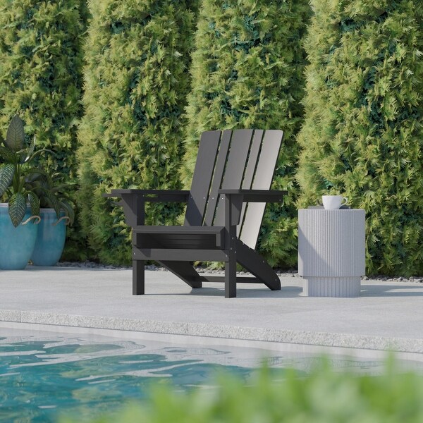 Commercial Grade AllWeather Adirondack Chair with Swiveling Cupholder