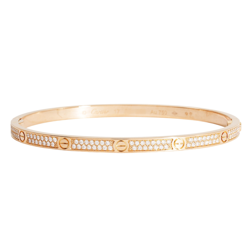 Cartier Love Bracelet 18K Rose Gold Diamond
