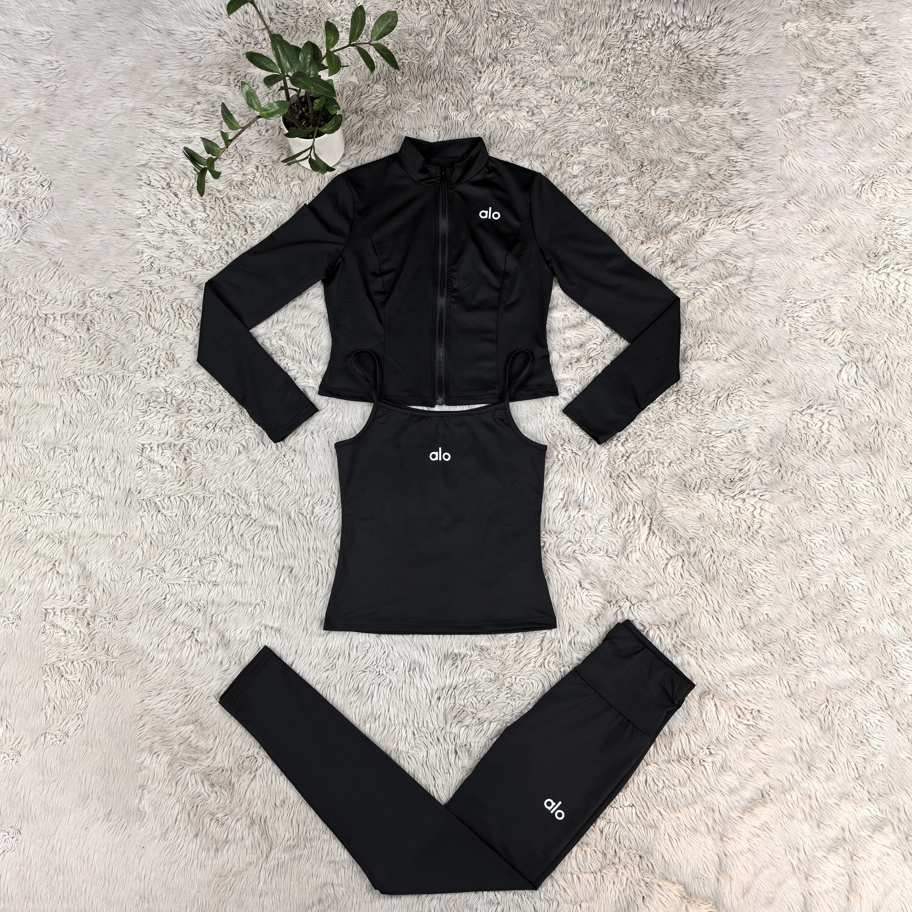 ALO Fashion Letter Yoga Three-Piece Set - cnluxepick