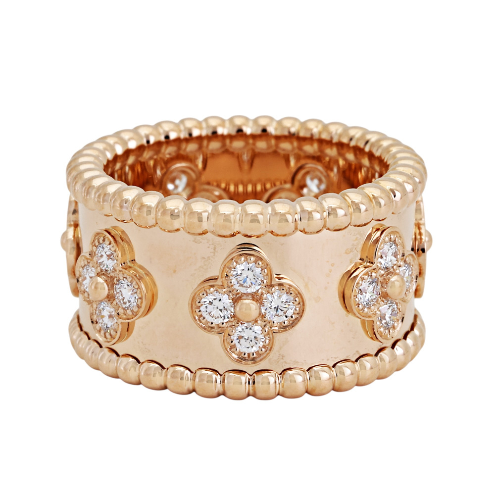 Van Cleef & Arpels Perlet Ring 18K Rose Gold Diamond VCARO9NB00