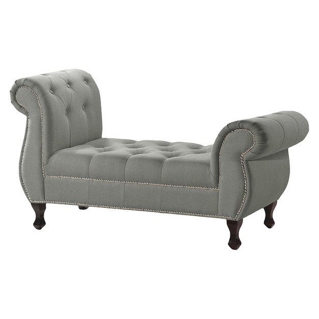 Ipswich Linen Bench Gray Baxton Studio