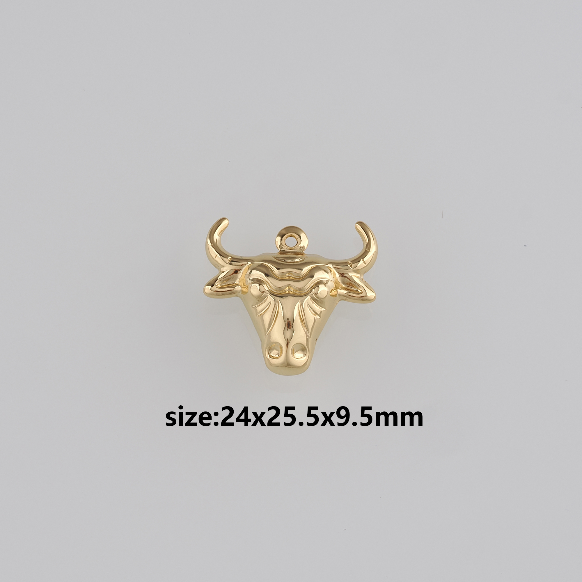 18K Gold Filled Cow Head Pendant,Animal Charm,Cow Earrings Necklace for DIY Jewelry Making Supply