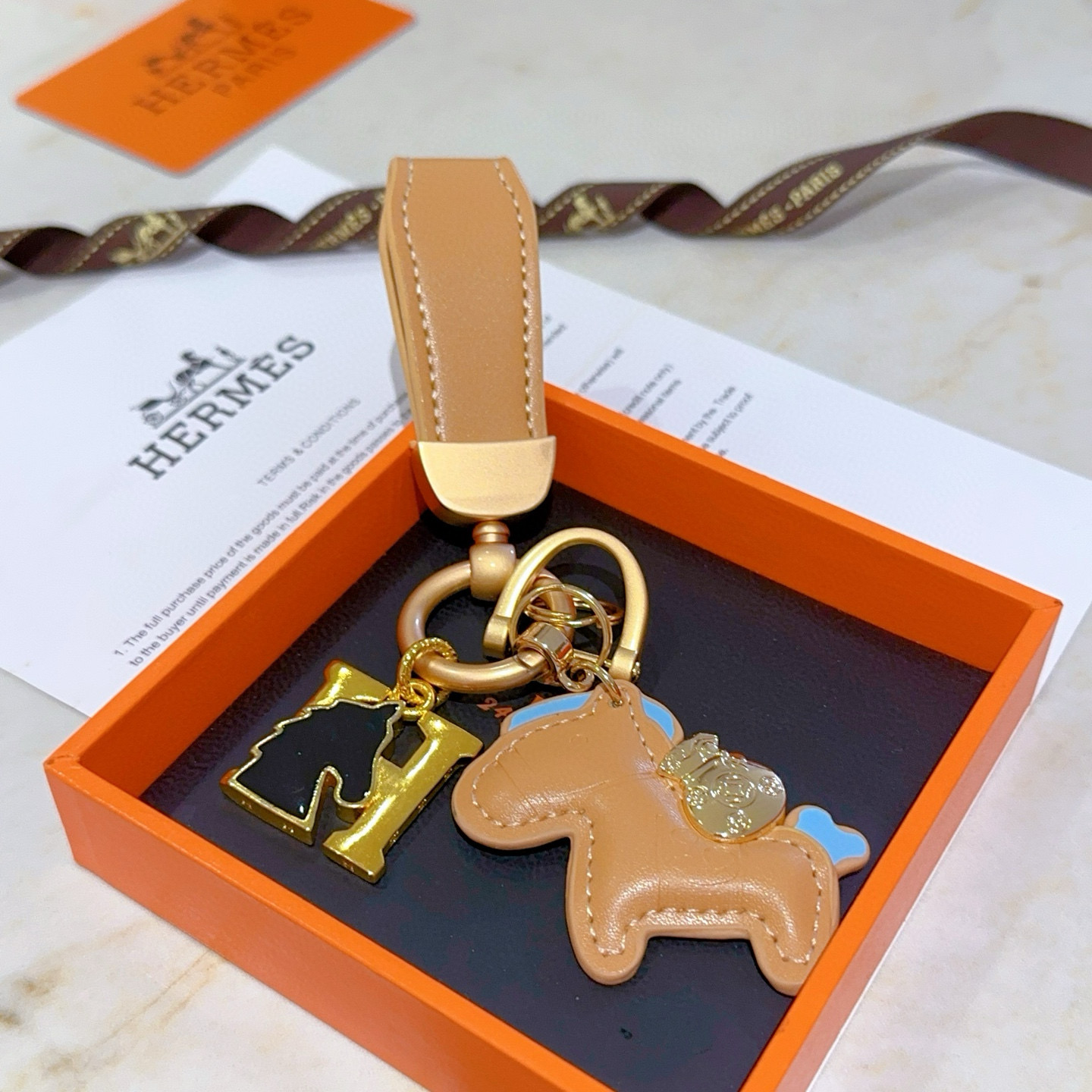 Hermès keychain thickened platinum version - cnluxepick