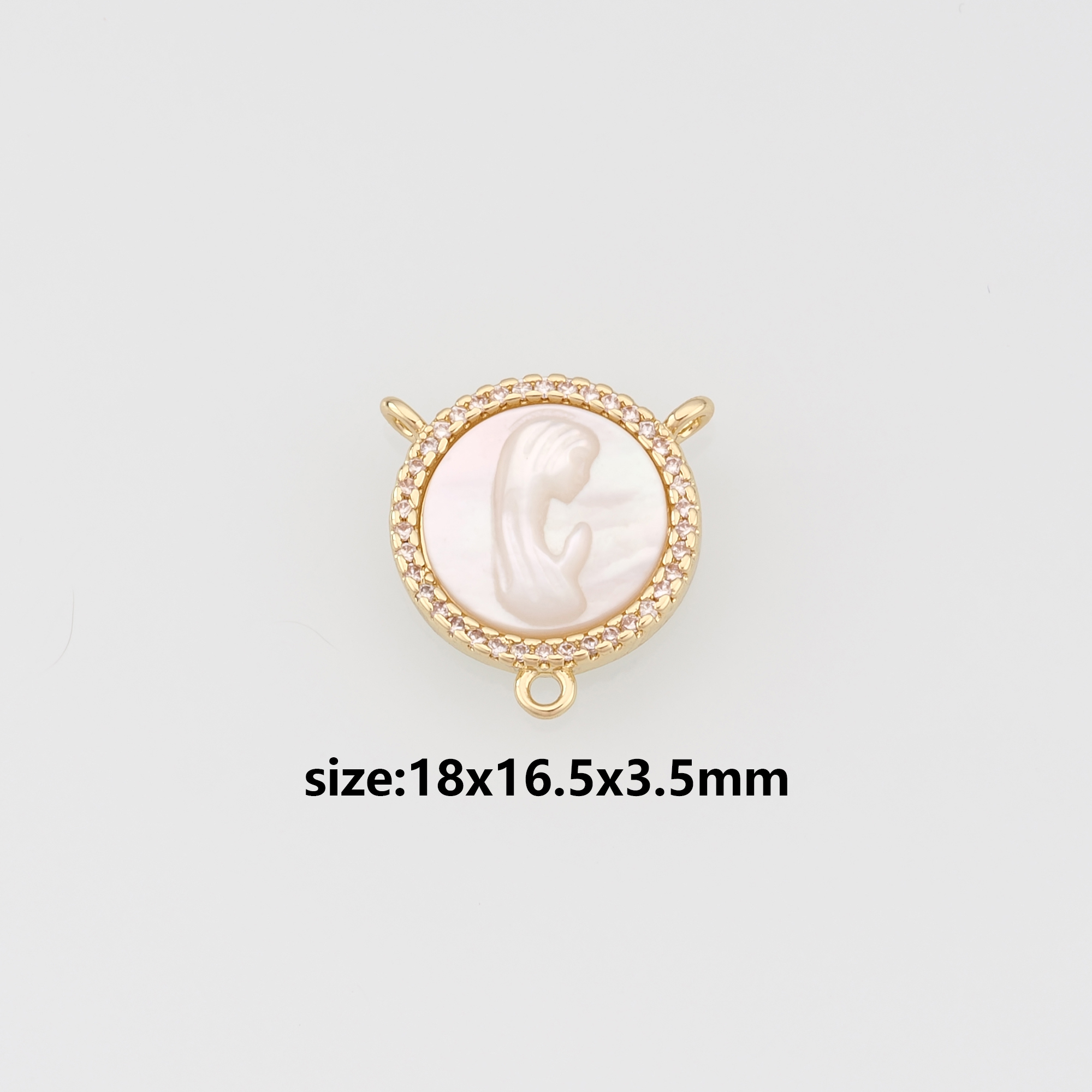 18K Gold Filled Virgin Mary Pendant,CZ Micro Pave Virgin Mary Charm Earrings Necklace for DIY Jewelry Making Supply