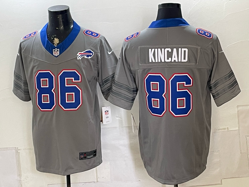 Men's Buffalo Bills Dalton Kincaid #86 Gray Nickel City Game Jersey
