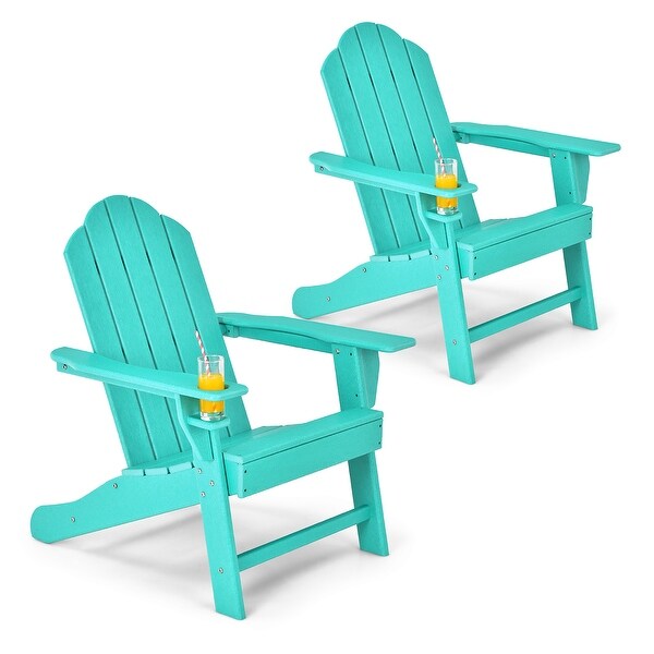 Costway 2PCS Patio Adirondack Chair Weather Resistant Garden Deck
