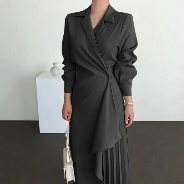 Elegant Wrap Maxi Dress | Long Sleeve V-NeckClistos