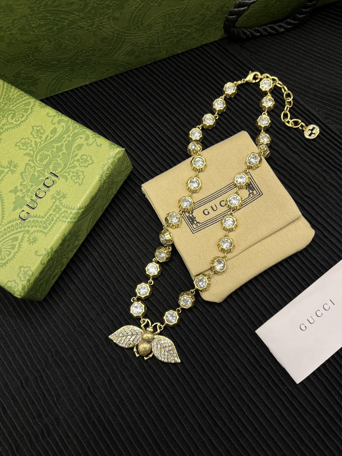Gucci Bee Necklace With Crystals In Gold ‎629989 J1D50 8062