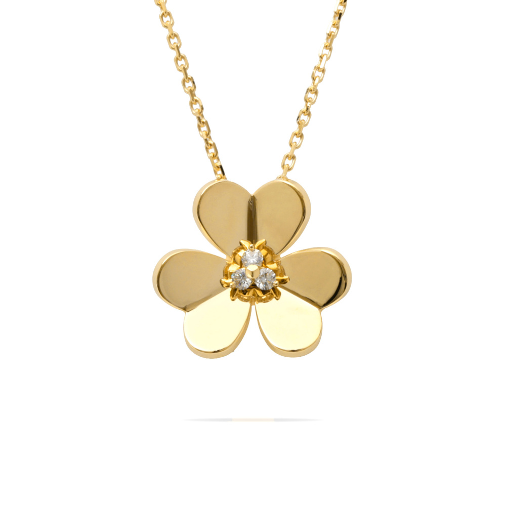 Van Cleef & Arpels Frivole Necklace 18K Yellow Gold Diamond VCARC96800