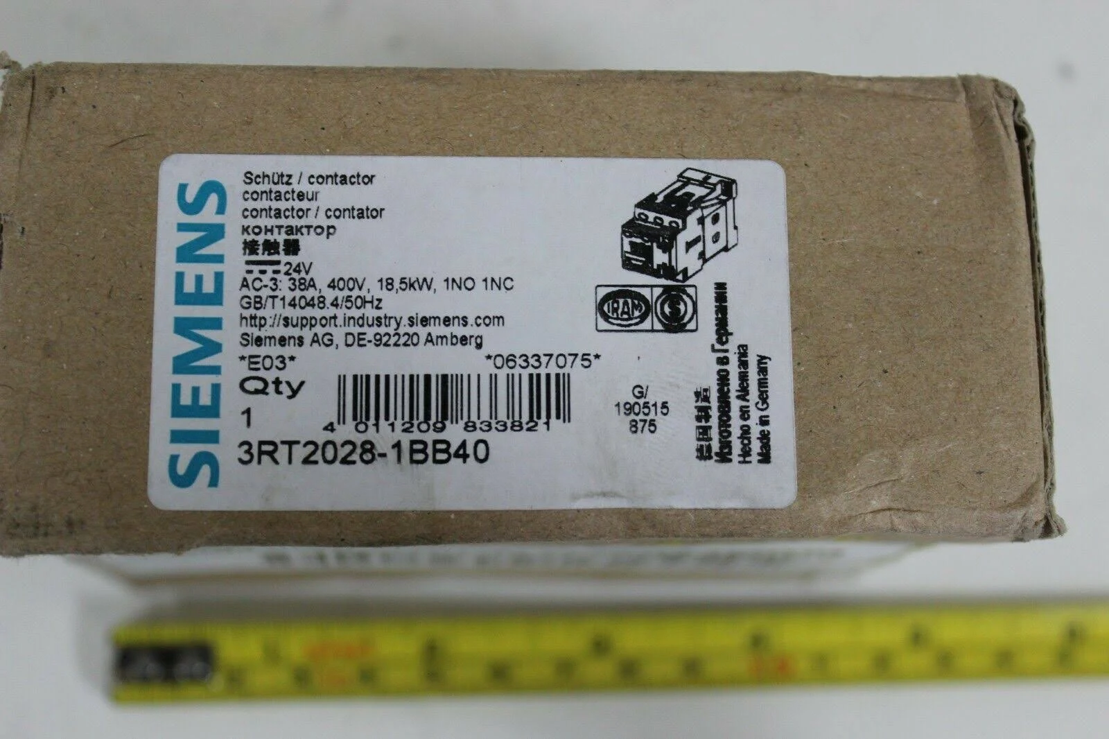 Siemens 3RT2028-1BB40 Contactor New