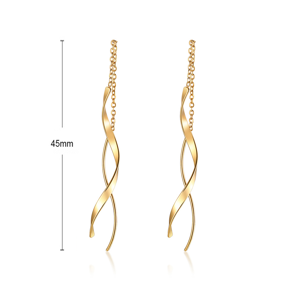Prjewel Stainless Steel Twist Circle Women Earrings Click-Top Mobius Hoop Hies Earring Tarnish And Nickel Free Mother's Day Gift
