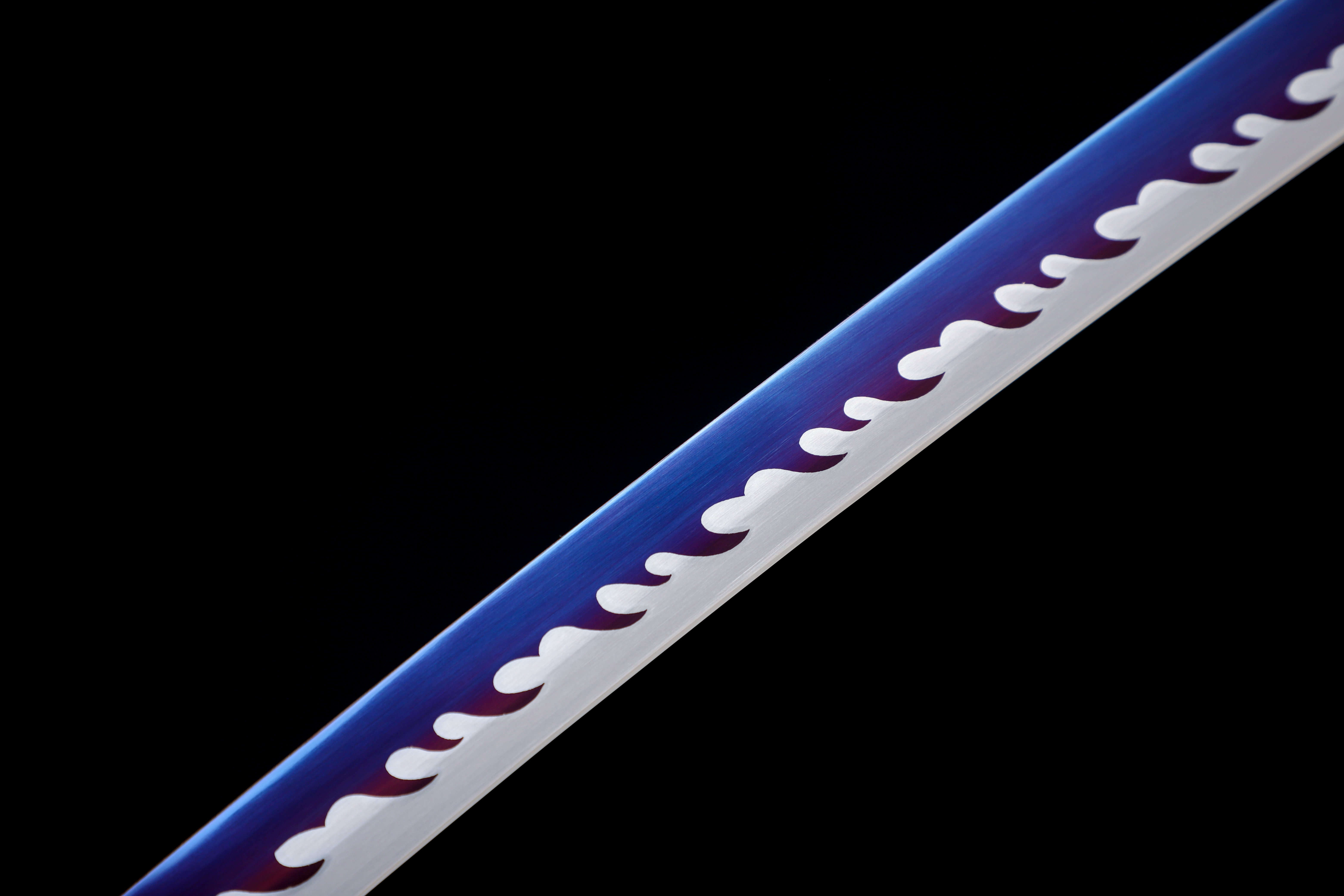 Handmade Japanese Katana 9260 Spring Steel Purple Blade Full Tang