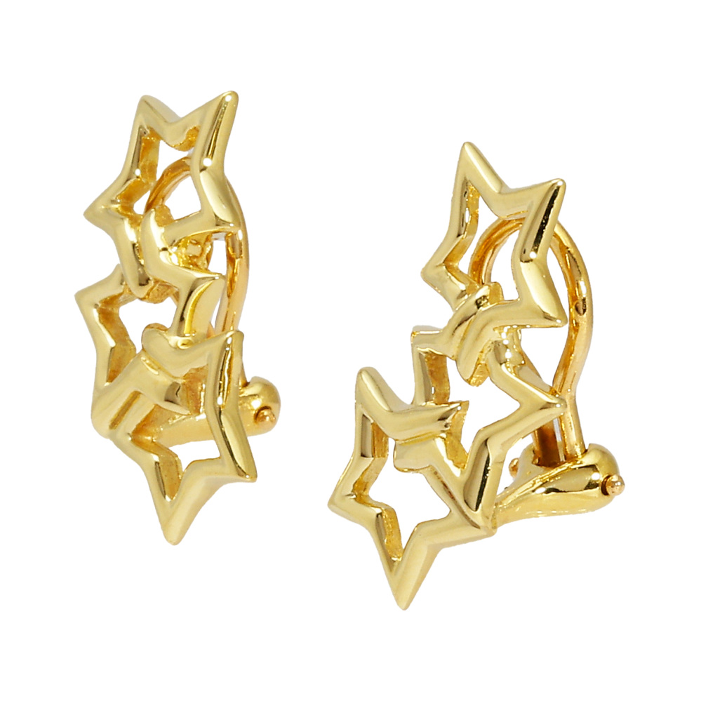 Tiffany & Co. Tiffany Triple Star K18YG Yellow Gold Earrings