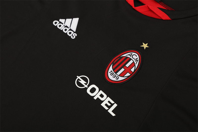 2004/05 AC Milan Retro Short Sleeves Training Jersey - Black 4