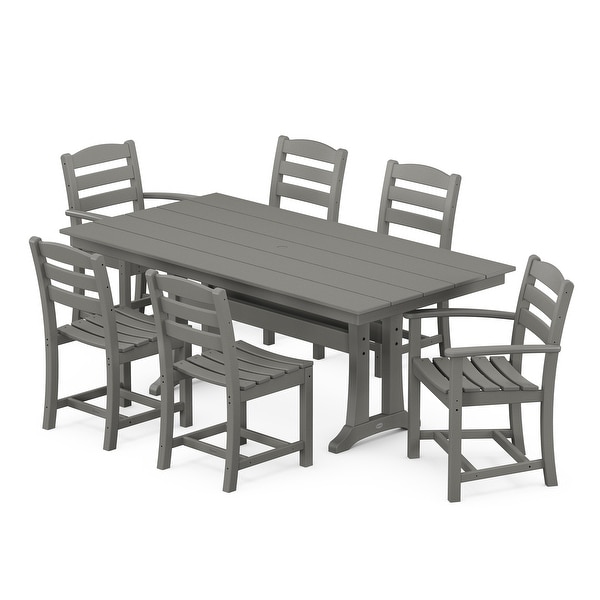 POLYWOOD La Casa Caf�� 7Piece Farmhouse Trestle Dining Set