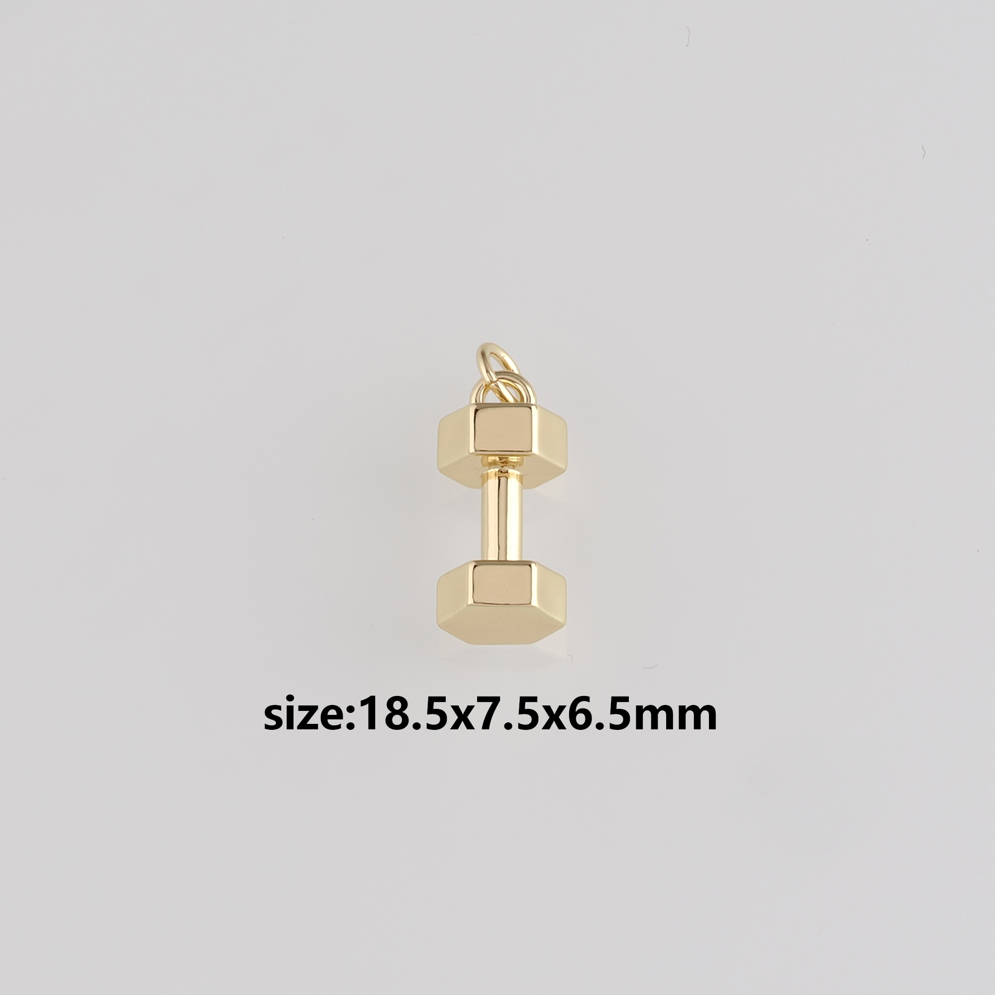 18K Gold Filled Barbell Pendant,Dainty Barbell Charm Earrings Necklace for DIY Jewelry Making Supply