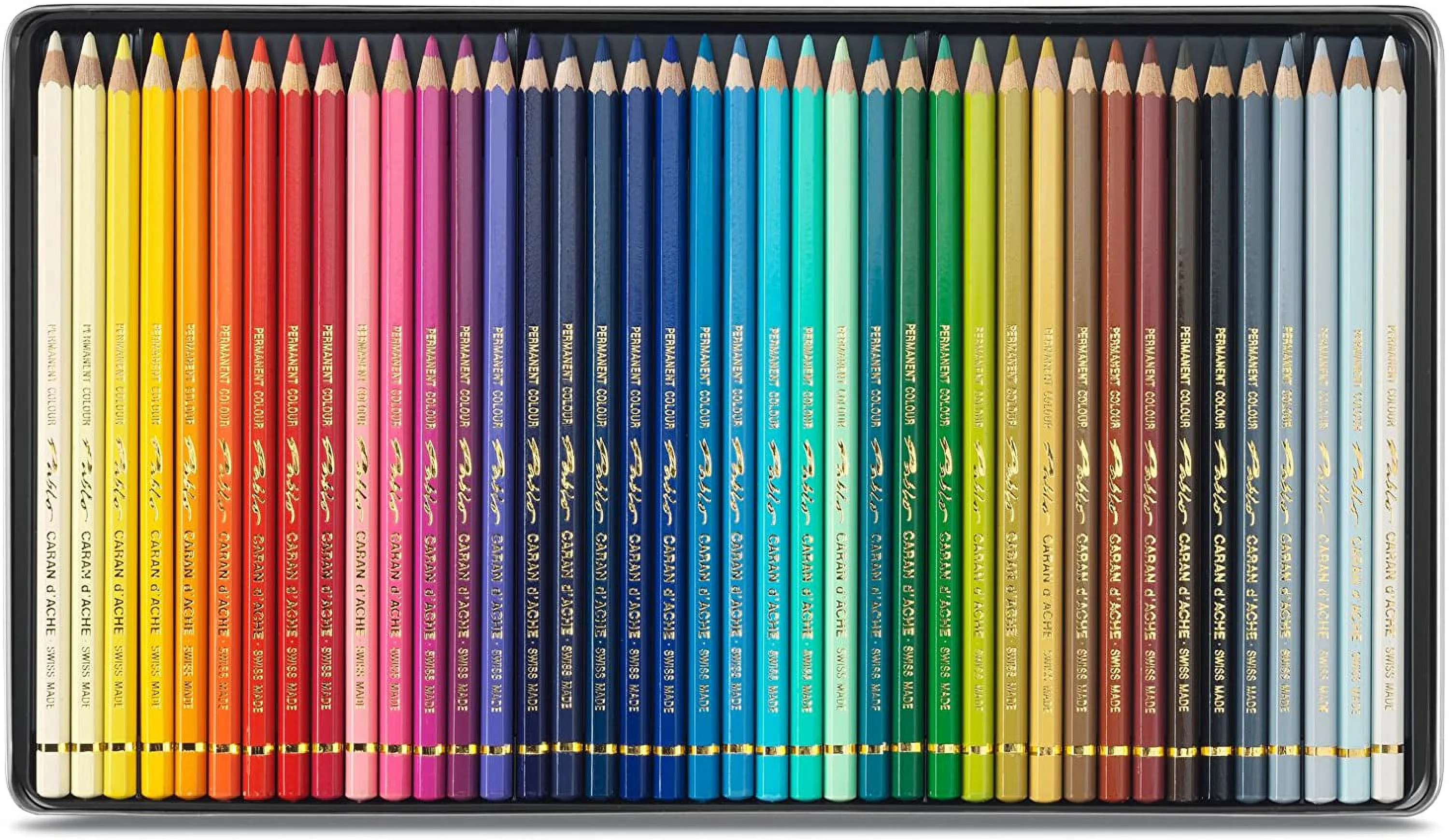 Caran d'Ache, Pablo Permanent Colored Pencils, with Metal Box, 40 Colors