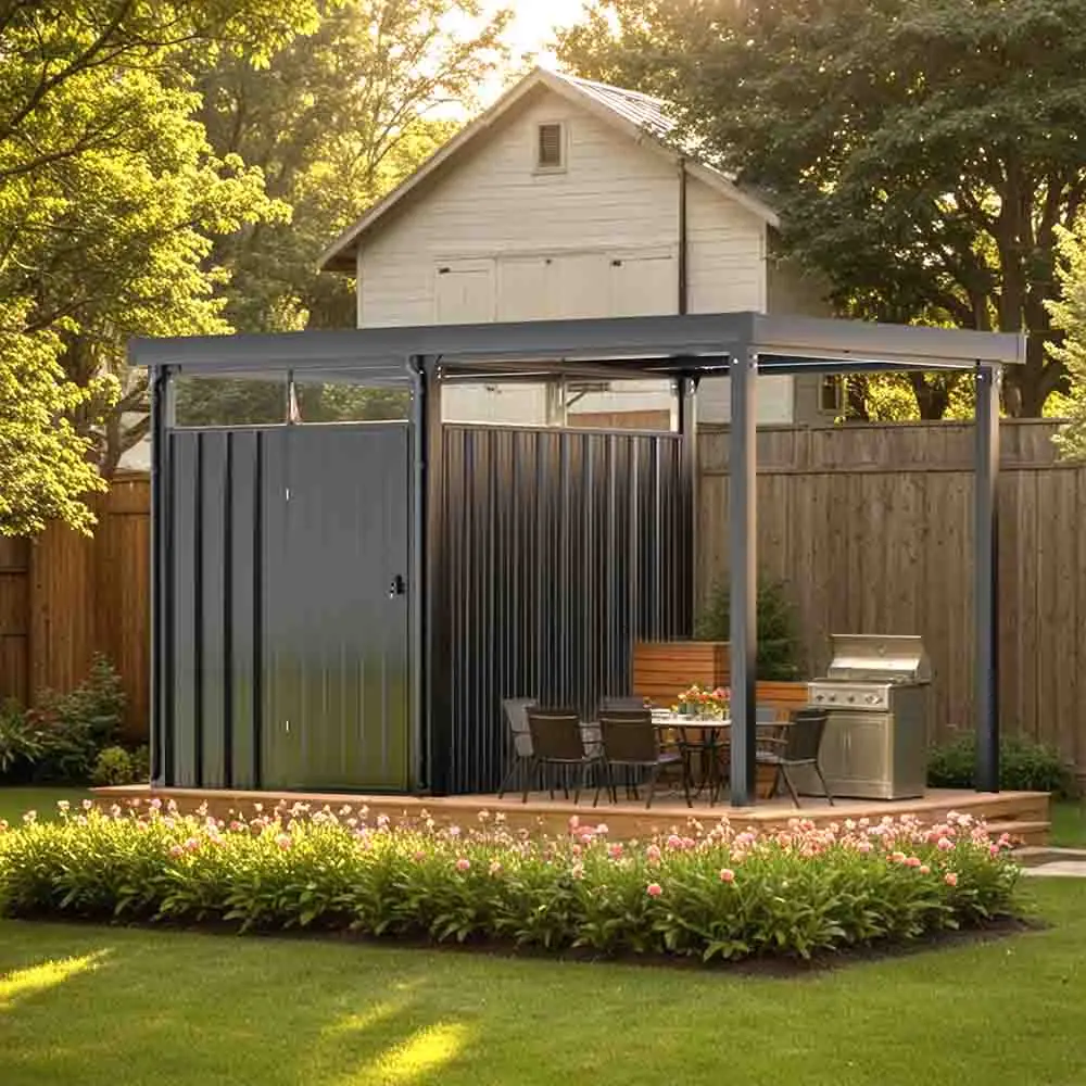2-in-1 7x7 Shed with a 7x7 Open-Sided Firewood Shed