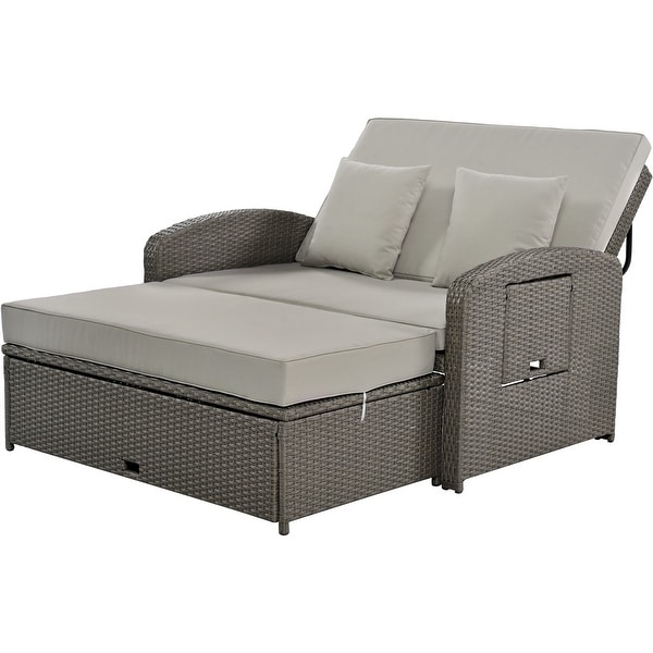 PE Wicker Rattan Reclining Sofa Chair