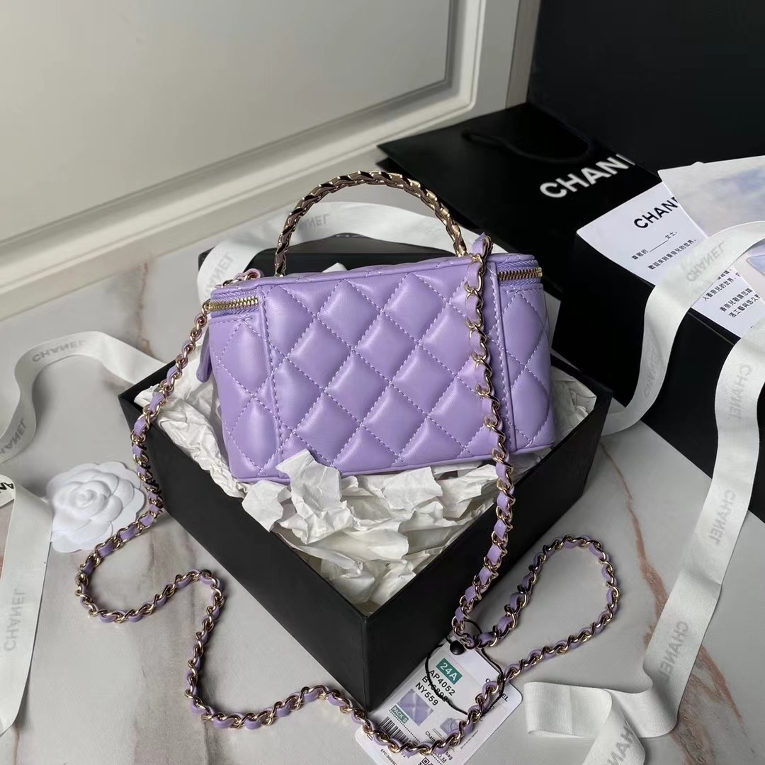 Top Quality Chanel Vanity Case Purple Bag - cnluxepick