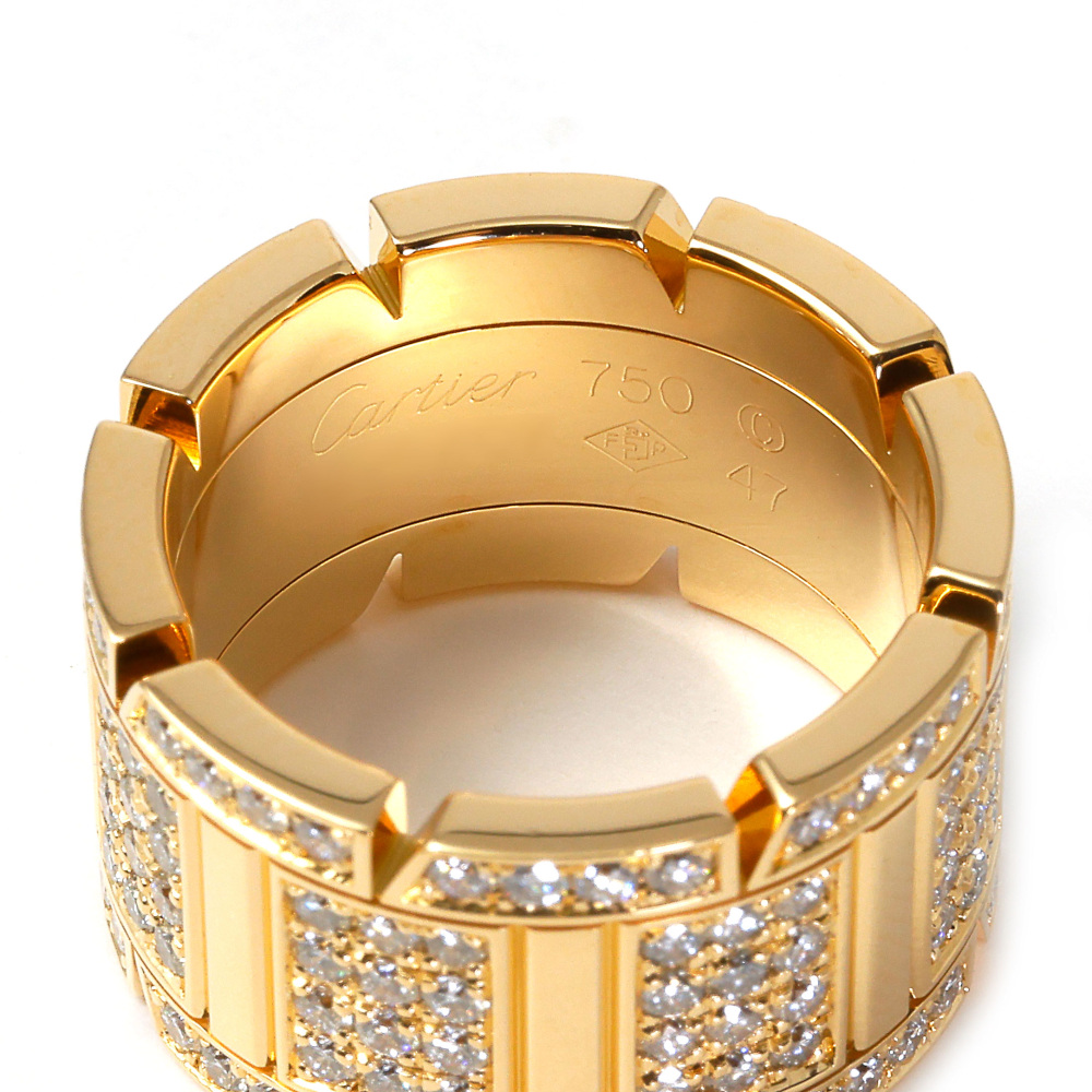 Cartier Tank Française Ring 18K Yellow Gold Diamond