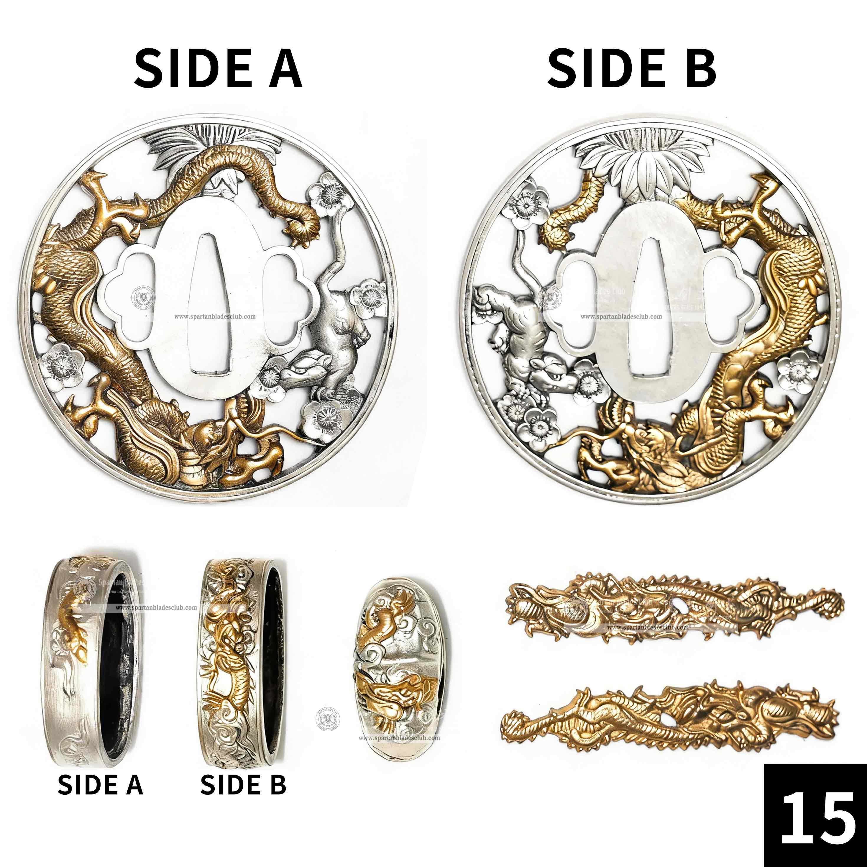 Custom Your Katana | Loong（Chinese Dragon） | Complete Set Fittings (Brass Gilded) | Spartan Blades Club | CHEN'S SWORDS 1892 - Spartan Blades Club - 陳氏劍莊1892