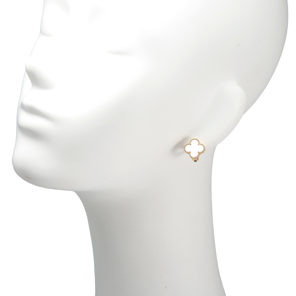 Van Cleef & Arpels Vintage Alhambra Earrings 18K Yellow Gold Mother of Pearl VCARA44100