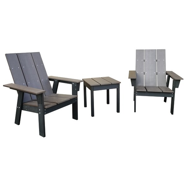 AllWeather Polystyrene Wood Layton Adirondack 3pc Set