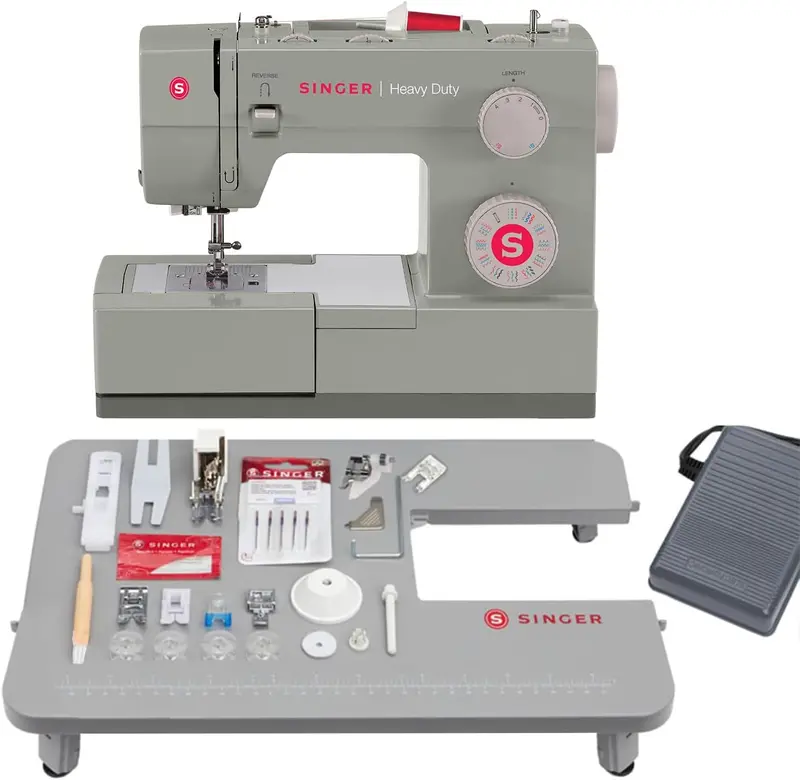 SINGER Heavy Duty 4452 Sewing Machine – Full-Metal Frame, 110 Stitches, 1-Step Buttonhole, LED Lighting & Enhanced Piercing Power