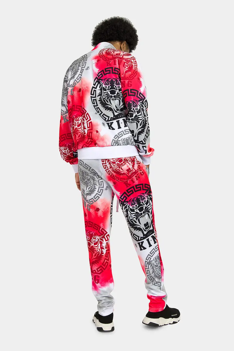 Tie-Dye Tiger King Tracksuit – Psychedelic Fusion of Wildlife Graphics & Swirling Dye Patterns