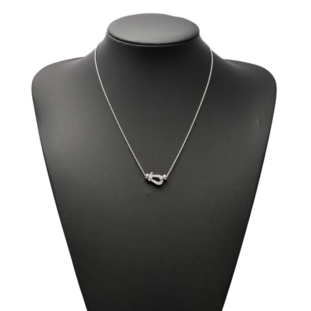 FRED Force 10 Mm Necklace 18K White Gold Diamond 7B0184