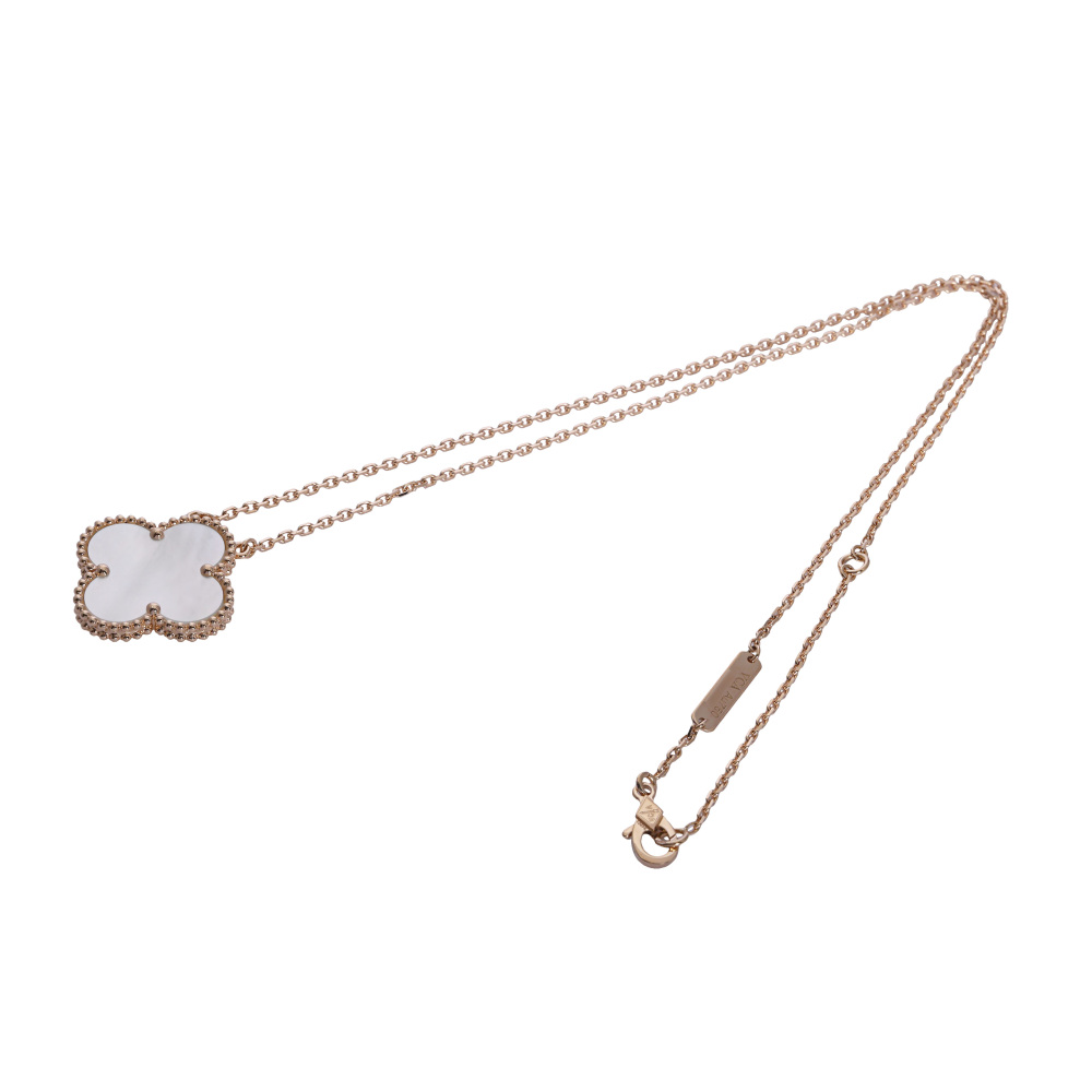 Van Cleef & Arpels Magic Alhambra Ginza Main Store Limited Necklace 18K Rose Gold Mother of Pearl VCARO41300