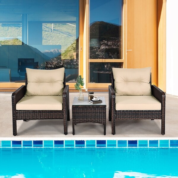 3piece PE Rattan Wicker Outdoor Patio Furniture Set